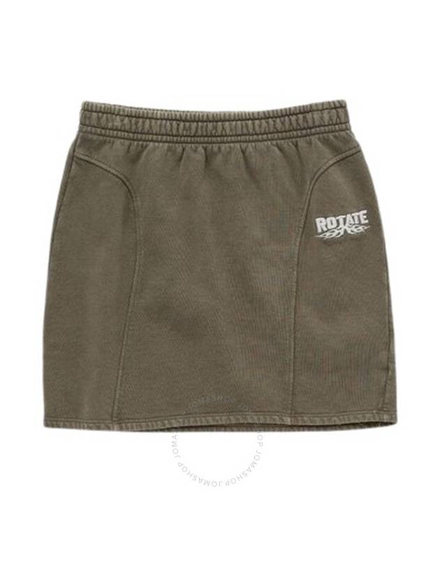 Rotate Ladies Green Enzyme Sweat Mini Skirt, Size X-Small - ROTATE - BALAAN 1