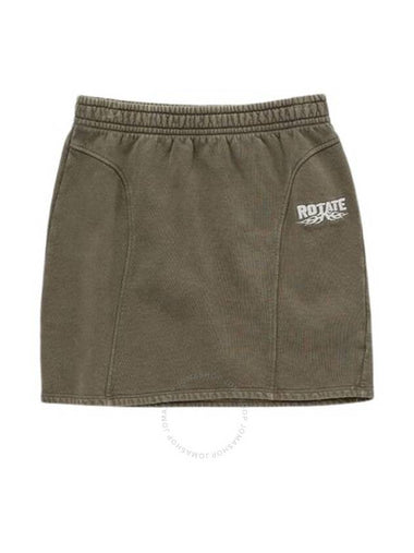 Rotate Ladies Green Enzyme Sweat Mini Skirt, Size X-Small - ROTATE - BALAAN 1