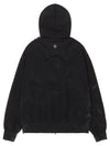 Mugung Bleach Washed Cotton Zip Up Hoodie Black - ULKIN - BALAAN 5