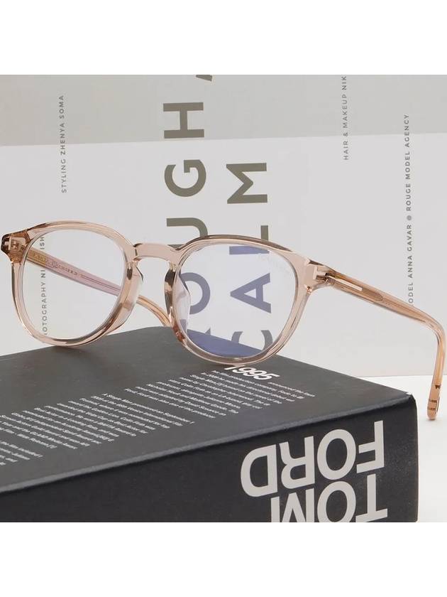 Blue light blocking glasses frame TF5795KB 045 Transparent horn rim Asian fit - TOM FORD - BALAAN 2