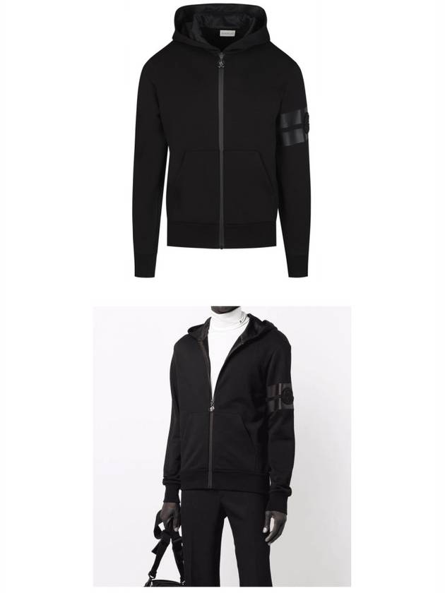 Logo Patch Zip Up Hoodie Black - MONCLER - BALAAN 5