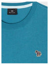 Zebra Logo Cotton Short Sleeve T-Shirt Blue - PAUL SMITH - BALAAN 3