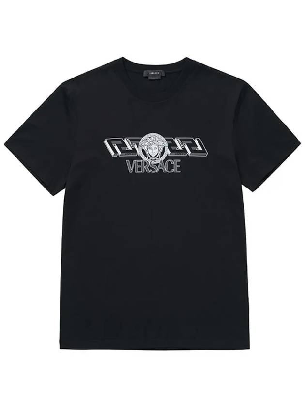 1008461 La Greca Short Sleeve TShirt Black - VERSACE - BALAAN 4