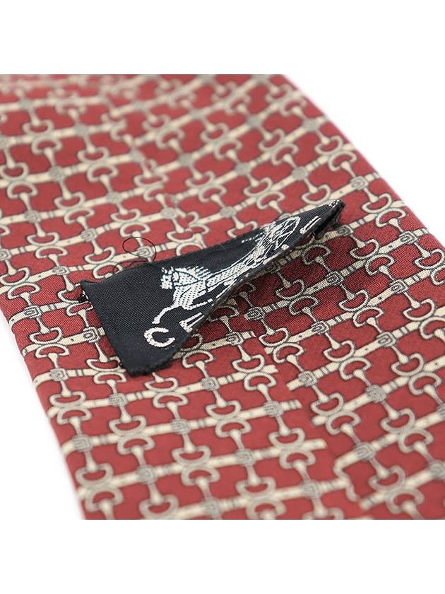 100 silk red beige pattern tie - CELINE - BALAAN 5