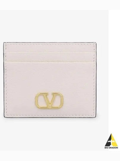 V Logo Signature Card Wallet Ivory - VALENTINO - BALAAN 2