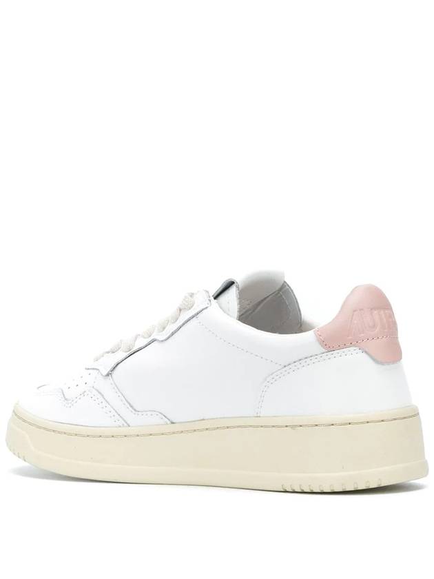 Medalist Pink Tab Leather Low Top Sneakers White - AUTRY - BALAAN 4