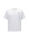 Small Heart Logo Boxy Fit Short Sleeve T-Shirt White - AMI - BALAAN 2