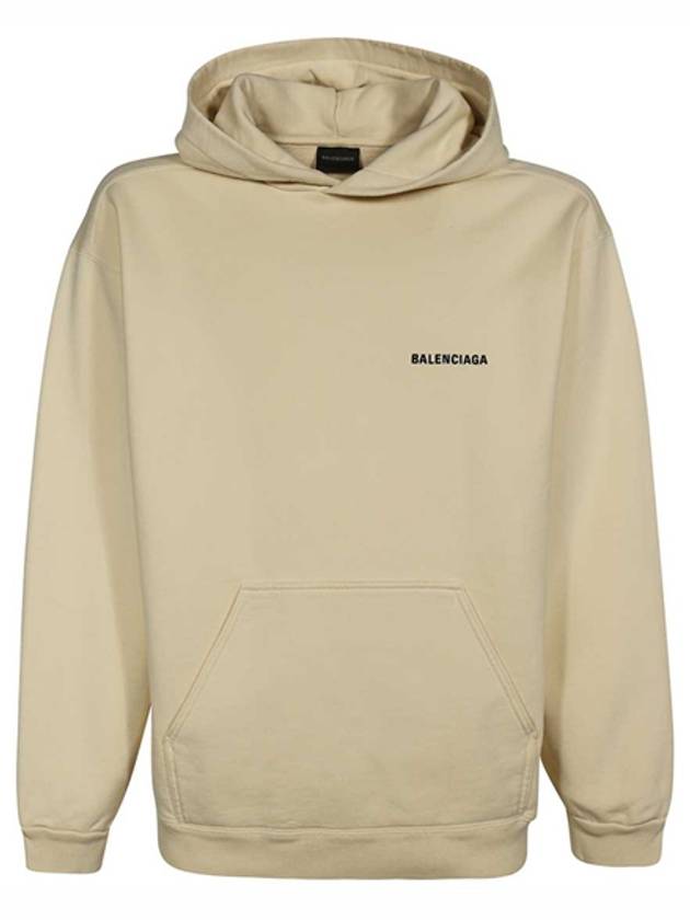 Mini Logo Cotton Hoodie Beige - BALENCIAGA - BALAAN 2