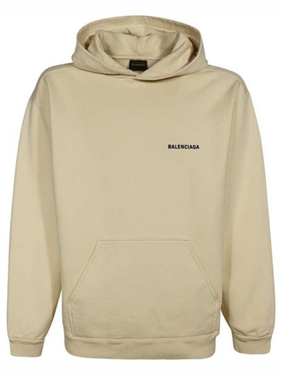 Mini Logo Cotton Hoodie Beige - BALENCIAGA - BALAAN 2