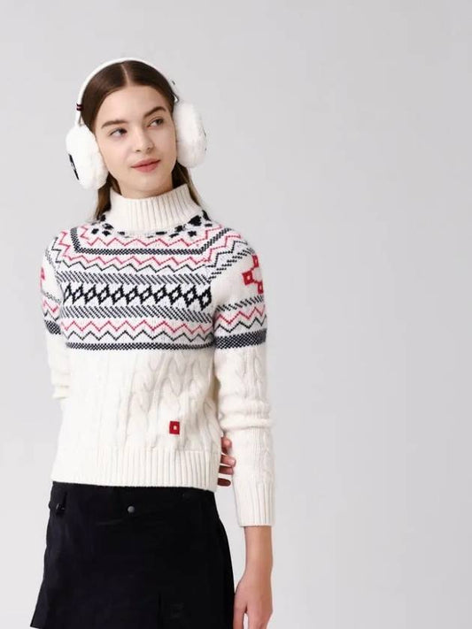 Punchka Knit Sweater OF2622LB WHITE - ONOFF - BALAAN 1