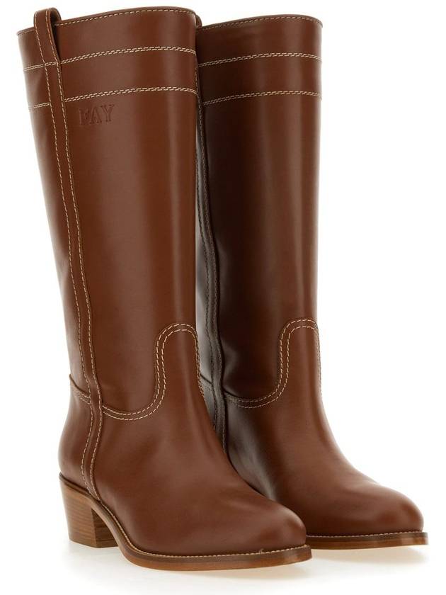 Fay Leather Boot - FAY - BALAAN 2