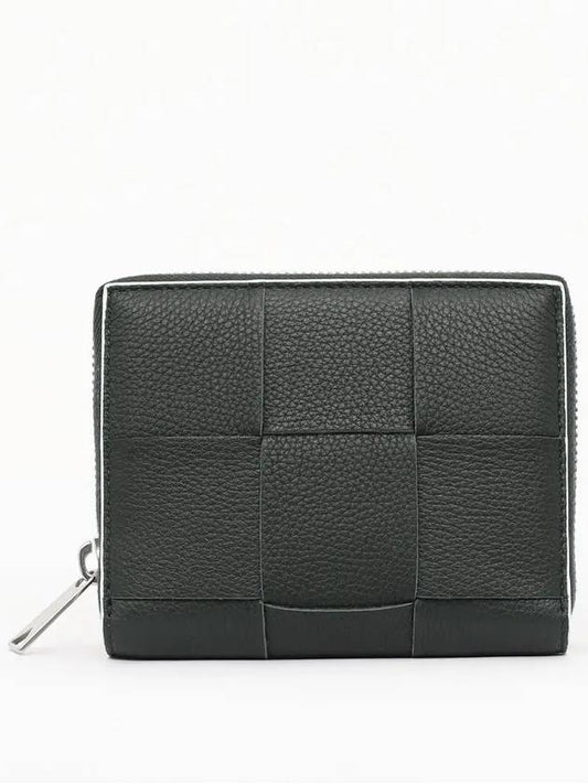 Cassette Zip Around Leather Half Wallet Black - BOTTEGA VENETA - BALAAN 2