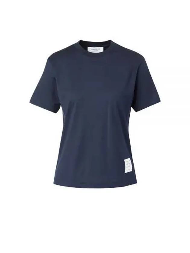 Logo Patch Lightweight Jersey Relaxed Fit Short Sleeve T-Shirt Navy - THOM BROWNE - BALAAN 2