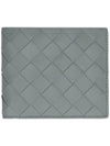 Intrecciato Leather Half Wallet Grey - BOTTEGA VENETA - BALAAN 1