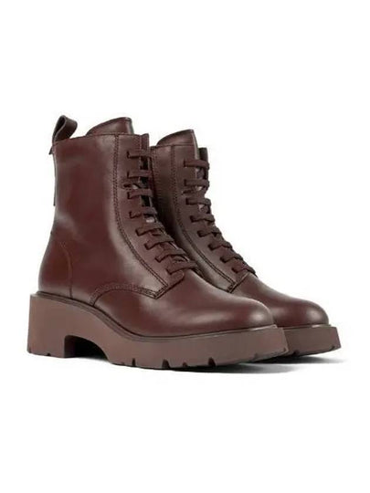 Milah Lace-Up Worker Boots Burgundy - CAMPER - BALAAN 2