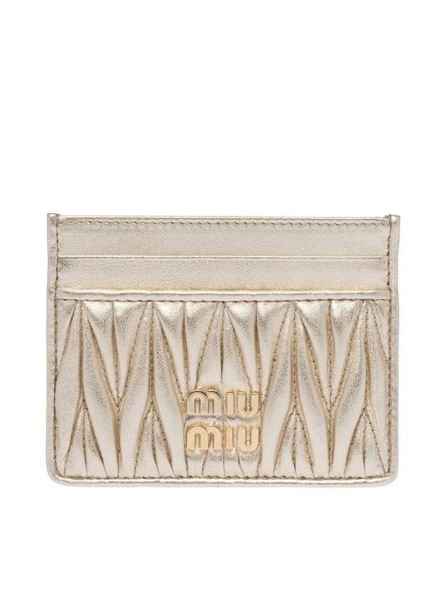 Materasse Nappa Leather Card Wallet Gold - MIU MIU - BALAAN 3