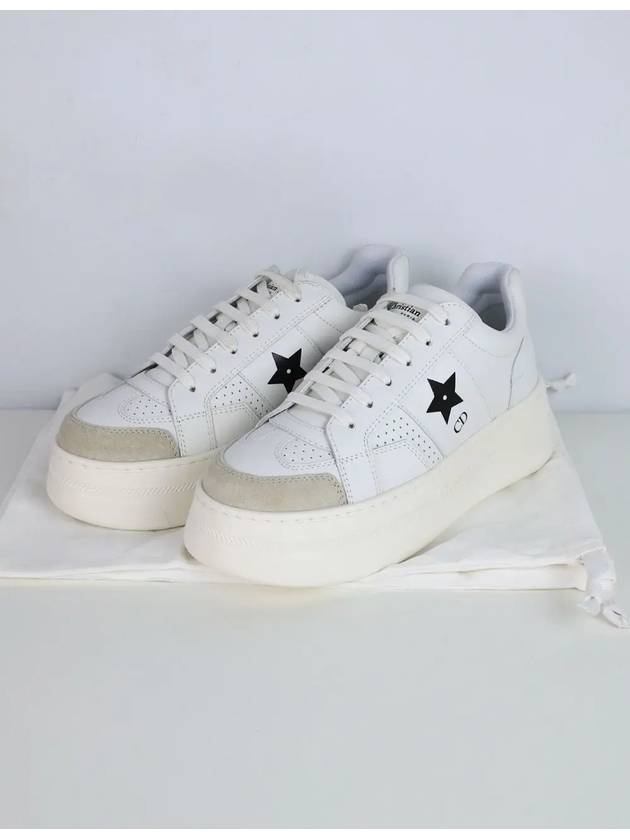 Star Leather Low Top Sneakers White - DIOR - BALAAN 8