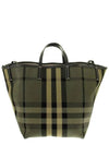 Check Canvas Beach Medium Tote Bag Green - BURBERRY - BALAAN 2