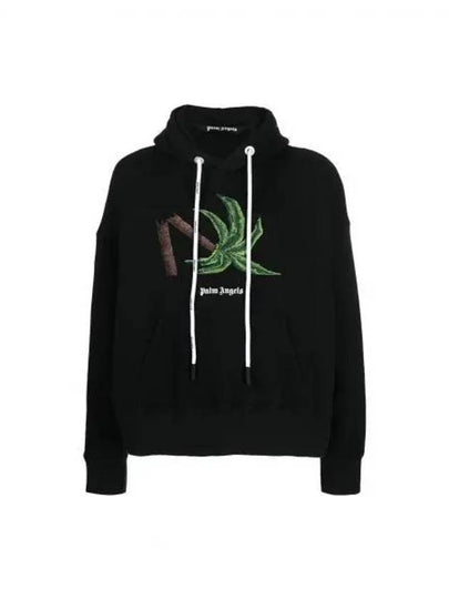 Broken Palm Drawstring Hoodie Black - PALM ANGELS - BALAAN 2