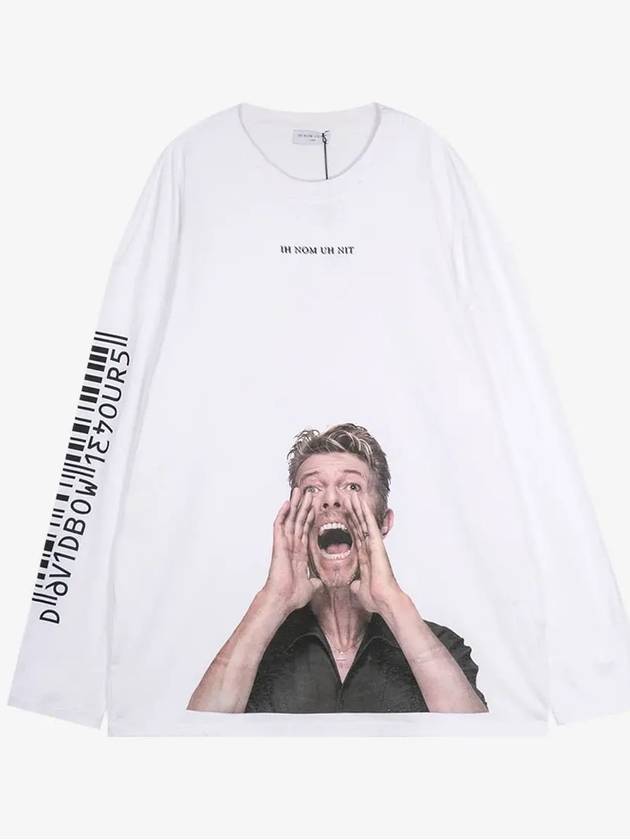 Bowie Scream Barcode Print Long Sleeve T-Shirt White - IH NOM UH NIT - BALAAN 3