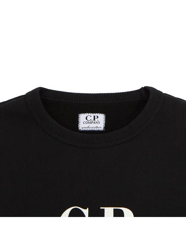 Kids U16 Basic Fleece Logo Sweatshirt Black - CP COMPANY - BALAAN 4