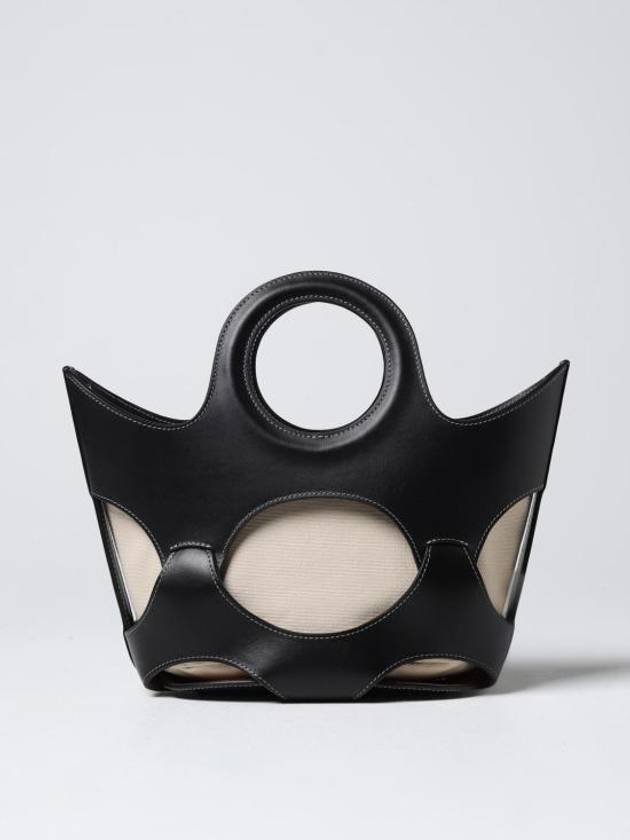 Onada Cut Out Small Leather Tote Bag Black - HEREU - BALAAN 2