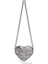 Le Cagole Heart Cross Mini Shoulder Bag Silver - BALENCIAGA - BALAAN 2