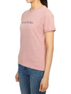 Blurred Logo Cotton Short Sleeve T-Shirt Pink - ACNE STUDIOS - BALAAN 3