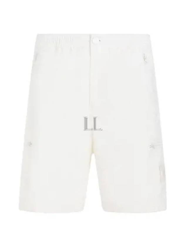 Cargo Bermuda Comfort Fit Cotton Shorts Off White - STONE ISLAND - BALAAN 2