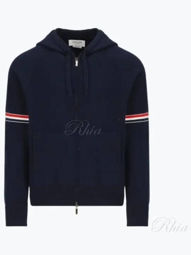 Armband Cashmere Zip-Up Hoodie Navy - THOM BROWNE - BALAAN 2