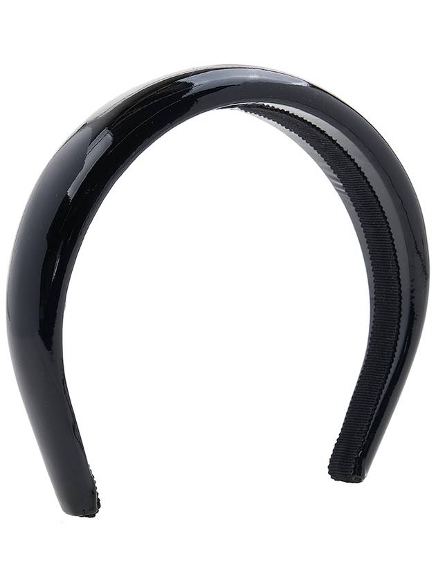 Logo Patent Leather Headband Black - MIU MIU - BALAAN 5