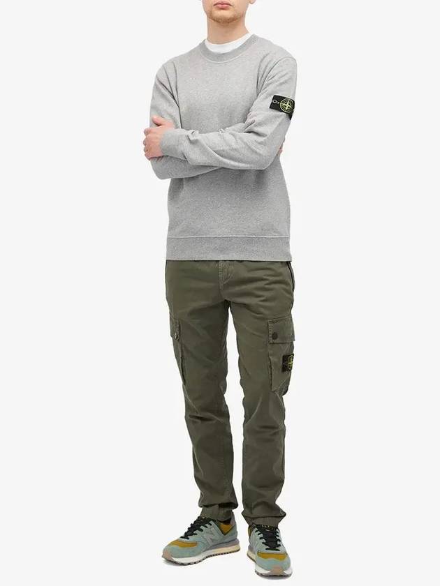 Compass Patch Cotton Sweatshirt Melange Grey - STONE ISLAND - BALAAN 5