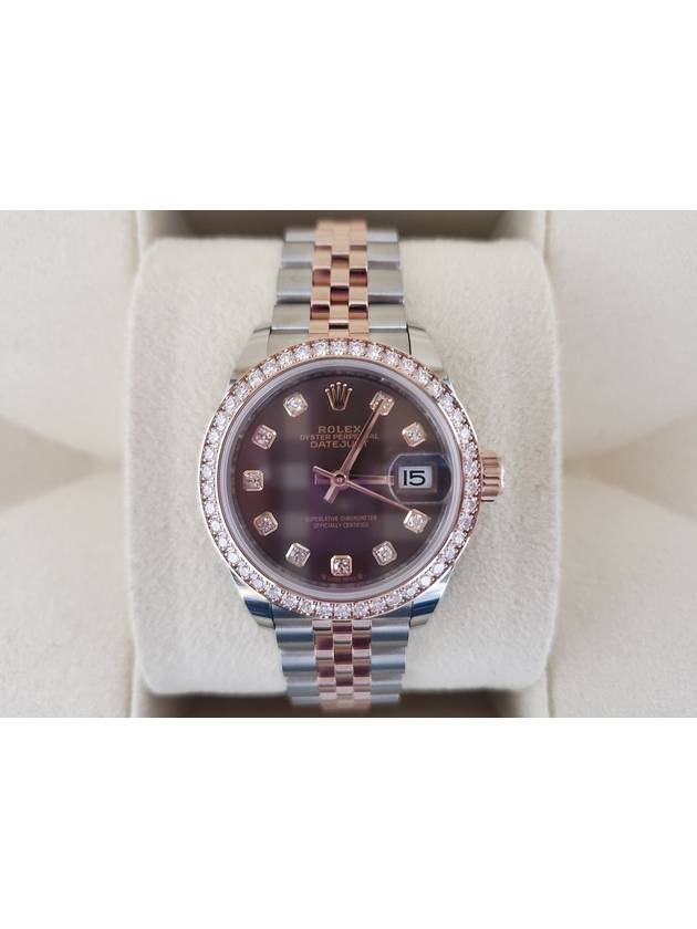 Rolex Datejust 28mm chocolate plate 10p bezel diamond - ROLEX - BALAAN 3