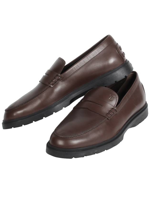 Men's Leather Penny Loafers Dark Brown - TOD'S - BALAAN 2