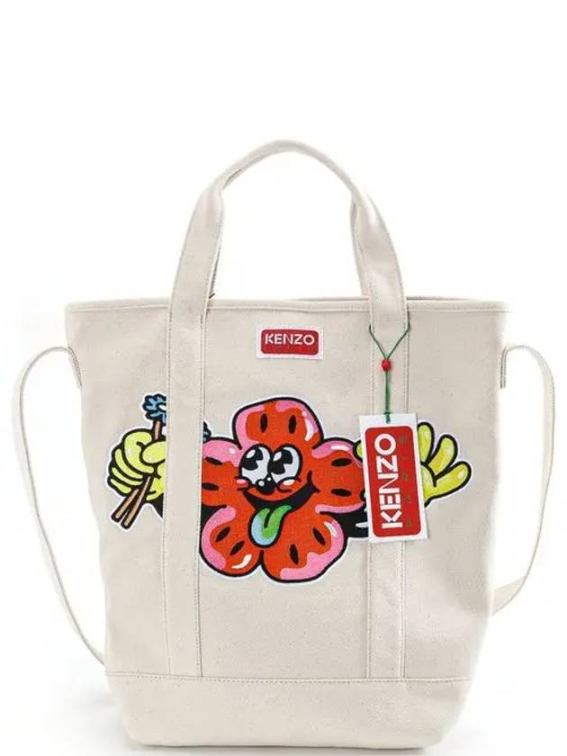 Bukke Boy Strap Tote Bag White - KENZO - BALAAN.