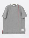 RWB Stripe Cotton Short Sleeve T-shirt Grey - THOM BROWNE - BALAAN 2