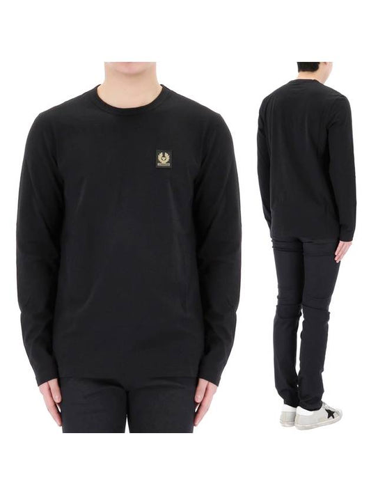 Logo Patch Jersey Cotton Long Sleeve T-Shirt Black - BELSTAFF - BALAAN 1