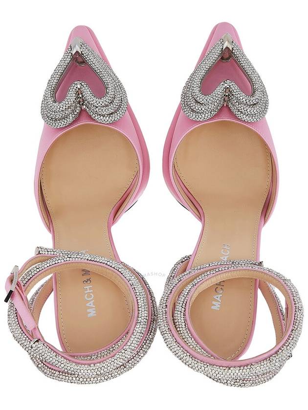 Mach & Mach Pink Crystal Triple Heart Platform Pumps, Brand Size 37 ( US Size 7 ) - MACH & MACH - BALAAN 3