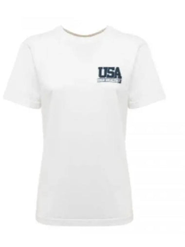 USA S R HEALTH T SHIRT whiteNAVY TS883 print - SPORTY & RICH - BALAAN 1