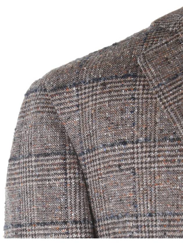 JR232K Wool Silk Check Blazer - CARUSO - BALAAN 5