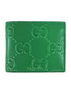 GG emboss leather billfold half wallet green - GUCCI - BALAAN 1