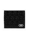 Gancini Embossed Logo Half Wallet Black - SALVATORE FERRAGAMO - BALAAN 3