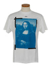 Mona Lisa Print Round Short Sleeve T-Shirt - OFF WHITE - BALAAN 3