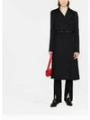 Belted Virgin Wool Double Coat Black - JIL SANDER - BALAAN 2