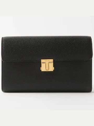 Tom Ford T lock full grain leather pouch - TOM FORD - BALAAN 1