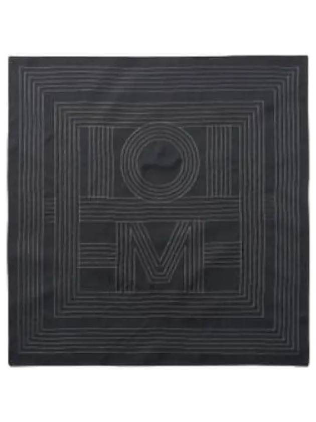 Monogram Embroidered Logo Scarf Black - TOTEME - BALAAN 1