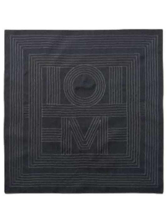 Monogram Embroidered Logo Scarf Black - TOTEME - BALAAN 1