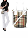 Burberry Mini London Tote Bag Archive Beige White - BURBERRY - BALAAN 2