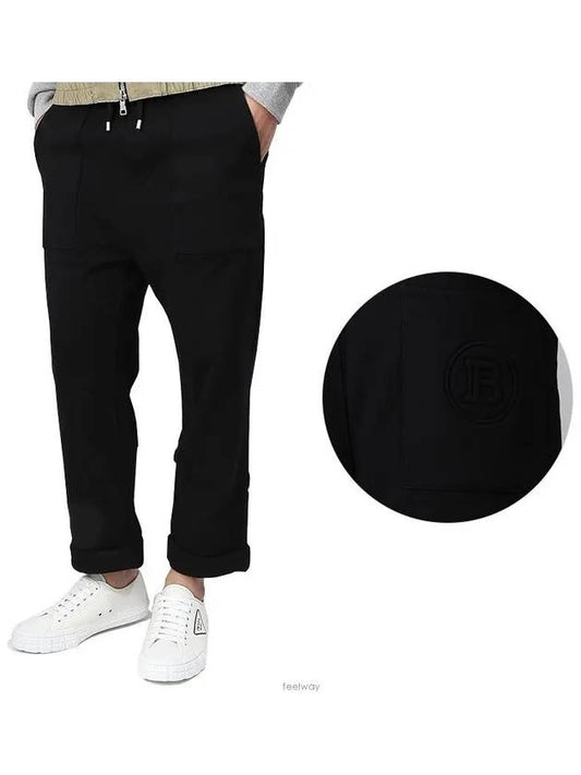 Men's Cotton Track Pants Black - BALMAIN - BALAAN.