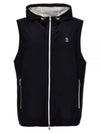 Drawstring Hood Zipped Vest Navy - BRUNELLO CUCINELLI - BALAAN 2